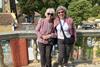 Two women on balcony in Portmeirion, North Wales