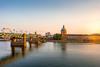 View of Bord de Garonne, Toulouse, France at sunset