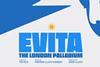 Title banner for Evita at the London Palladium