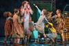 Miranda Hart Miss Hannigan with the Orphans in Annie at the Piccadilly Theatre  Photo credit Paul Coltas