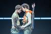 Euan Garrett as Peeta Mellark and Mia Carragher as Katniss Everdeen in The Hunger Games: On Stage