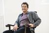 Dominic West sat in a chair during rehearsals for A View from the Bridge