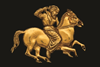 A gold plaque depicting a Scythian rider