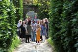 Lady Ashcombe leading a group around the gardens on a tour