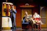 Henry Shields (left), Dave Hearn (centre) and Nancy Zamit (right) in The Comedy About Spies.