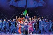 Cast of the Mary Poppins musical on stage