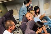 People socialising on People socialising on an aeroplaneing_2218_00076