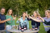 A group enjoying a tasting session at Wiston Estate in Sussex