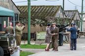 People dress up in authentic dress at the Eden Camp in Yorkshire