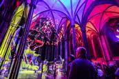 The Luxmuralis Light Experience installation at Salisbury Cathedral in 2023
