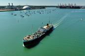 The Steamship Shieldhall boat sailing out of Southampton
