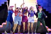 Cast of the Greatest Days Take That musical on stage. 