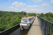 Little Star narrowboat on the Pontcysyllte Aqueduct in North Wales