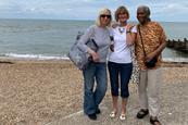 Olivia Goodfellow with friends at Whitstable