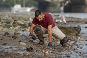 Mudlark Alessio Checconi examines the foreshore