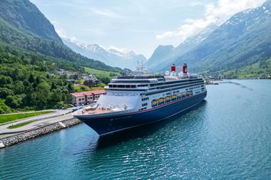 Bolette docked in Olden, Norway