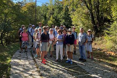 Members of the Isle of Wight Ramblers group in Eprius, Greece