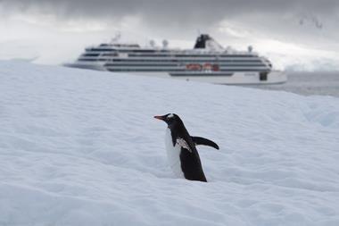 Viking Expedition Ship in Antarctica