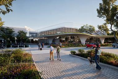 View from car park of LeShuttle terminal transformation