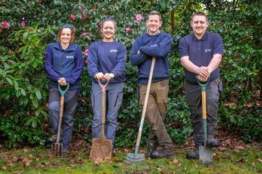 Exbury gardeners from left to right Emma Bouchard, Chloe Le Poidevin-Holmes, Tom Clarke and Adam Brooks