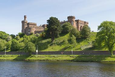 Exterior of Inverness Castle in Scotland