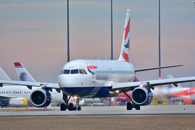 British Airways plane on runway