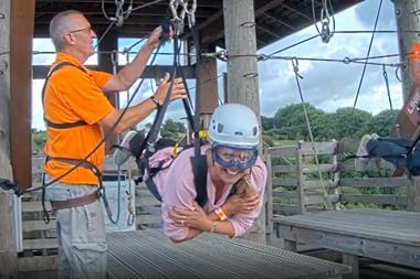Julie Peasgood takes on the Eden Project's zip wire