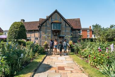 Visitors outside Shakespeare's Birthplace