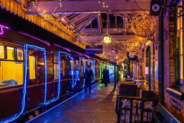 Sheringham station decorated for Christmas