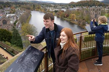 People on the roof terrace of Inverness Castle