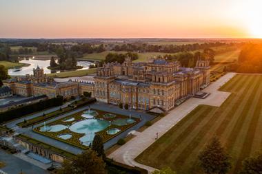 An aerial view of Blenheim Palace in Oxfordshire