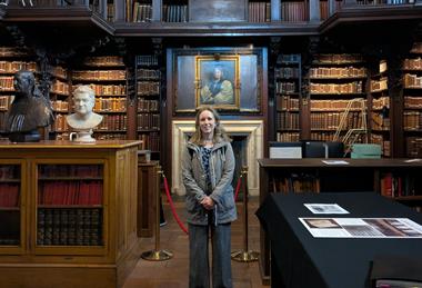 GLT's Keeley Rodgers inside the 18th century library at St Paul's Cathedral