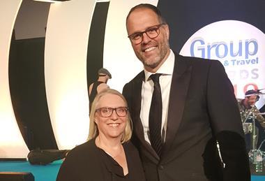 Pam Wharton and Martin Bayfield at the 2019 GLT Awards ceremony