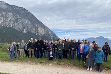Members of the Thames Valley Tours group on an Italian holiday in the Dolomites.