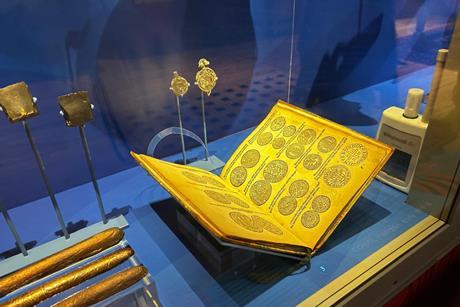 A book of coins as part of The Royal Mint's Coins and the Seas exhibition