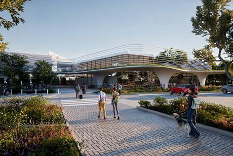 View from car park of LeShuttle terminal transformation