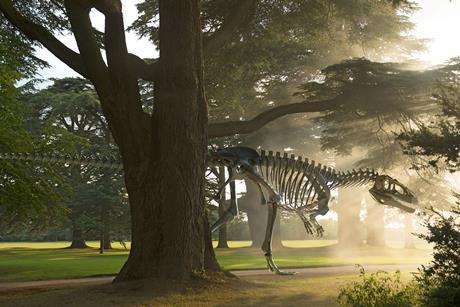 Megalosaurus sculpture in the gardens of Blenheim Palace