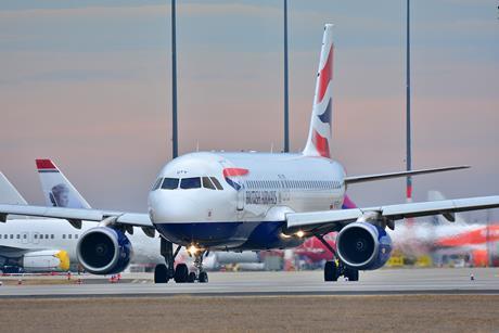 British Airways plane on runway