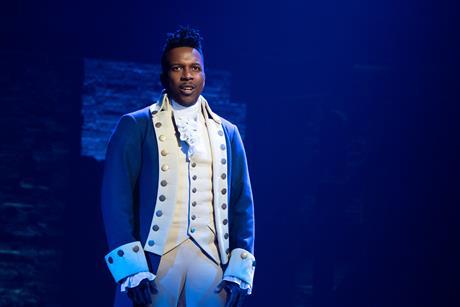 Leslie Odom Jr. as Aaron Burr in Hamilton.