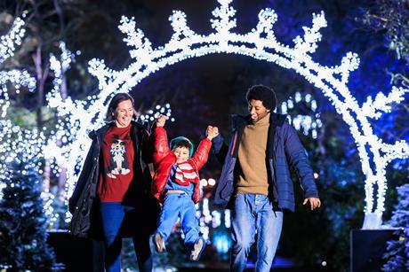 Christmas at Kew - a couple with a child