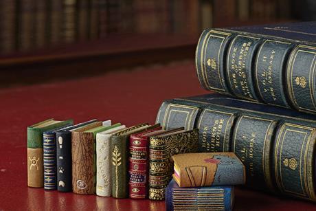 Miniature books in the Royal Library of the Queen Mary's Dolls' House at Windsor Castle