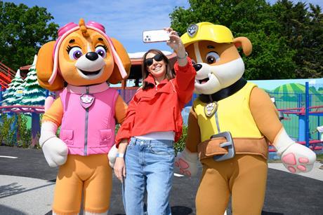 The One Show's Alex Jones takes a selfie at the opening of PAW Patrol, Chessington
