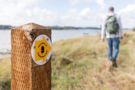 Waymarker for new King Charles III England Coast Path