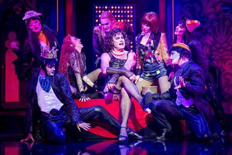 Jason Donovan and cast members in the Rocky Horror Show