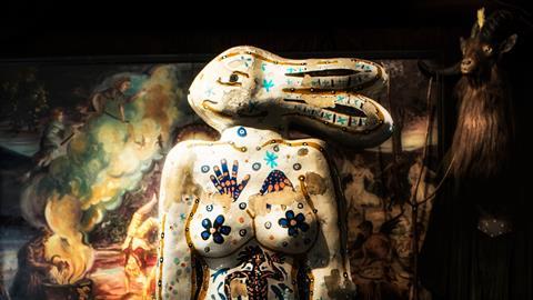 Hare Woman sculpture at the Museum of Witchcraft and Magic