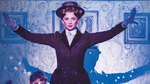 Zizi Strallen as Mary Poppins in the 2015 tour performing Playing the Game 
