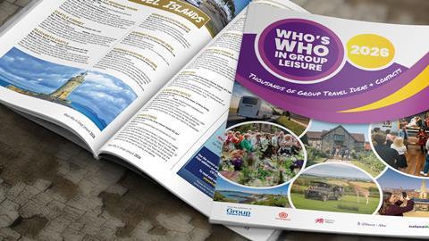Who's Who in Group Leisure 2026 cover and inside page mock up