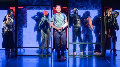 Ryan Kopel (Evan Hansen) and Company in the UK Tour of Dear Evan Hansen