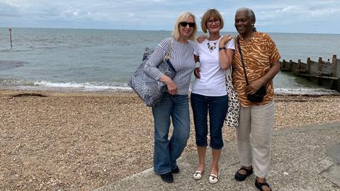 Olivia Goodfellow with friends at Whitstable