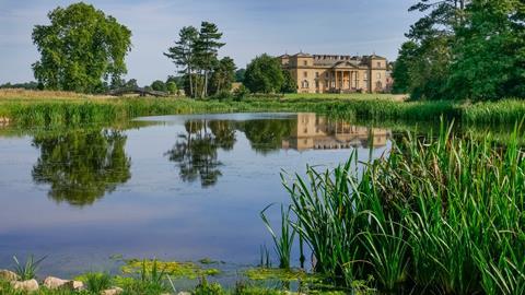 View of Croome house across a lake